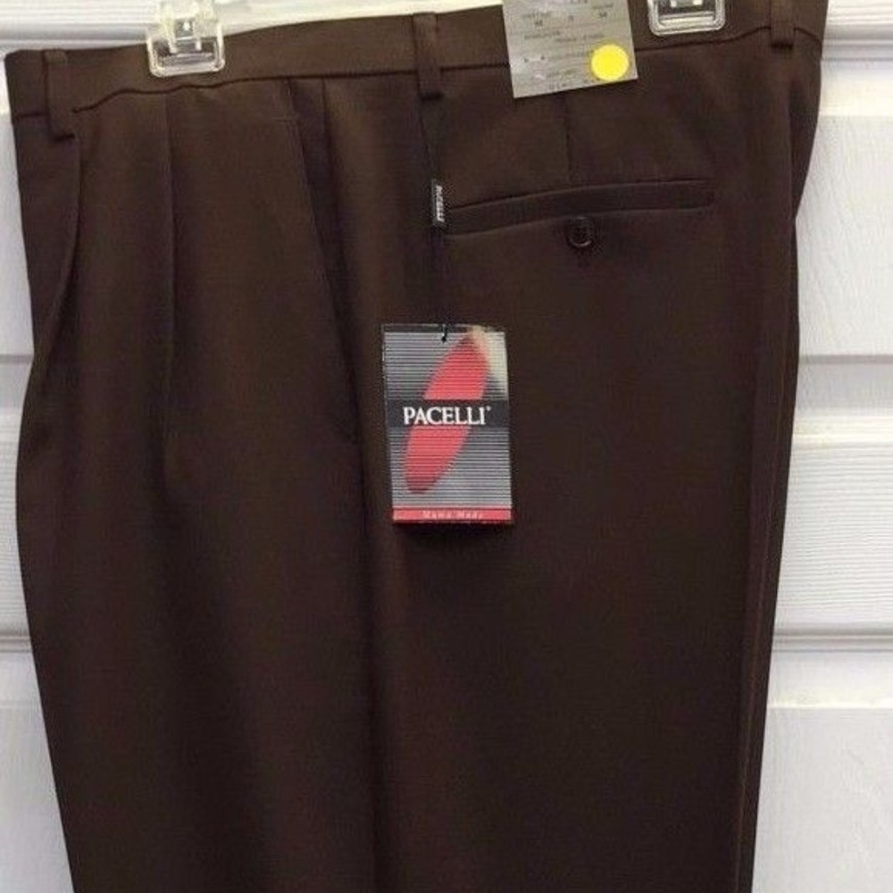 Men's Brown Dress Pants Unfinished Hem sizes 76-78